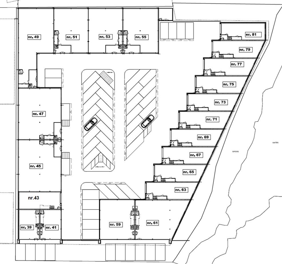 Plattegrond bedrijfsverzamel gebouwen